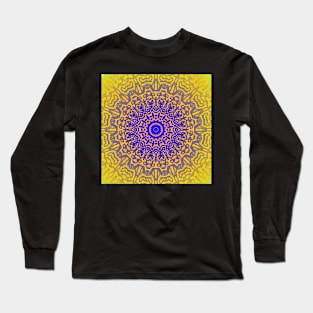 Gold Tribal Blue Mandala Long Sleeve T-Shirt